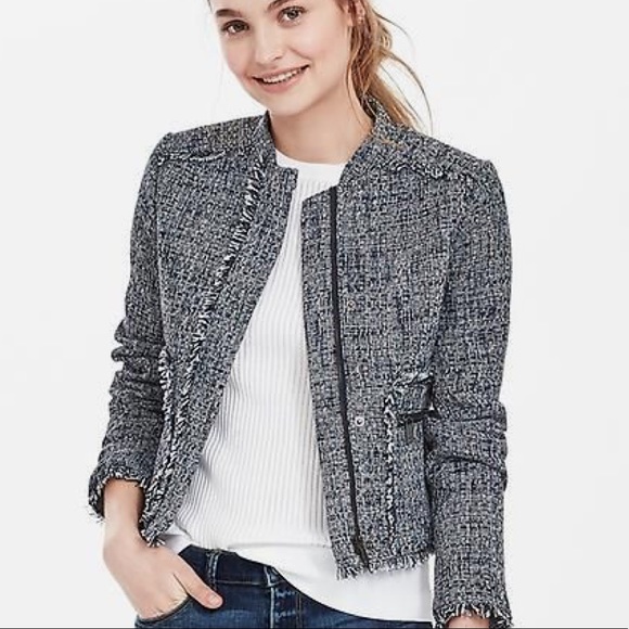 Banana Republic Jackets & Blazers - Banana Republic Tweed raw edge jacket size 8